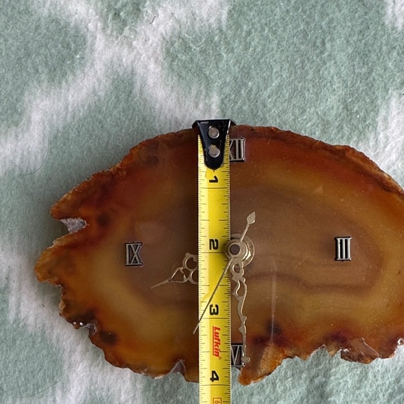 Amber Brown Agate slice Clock - Picture 5 of 5